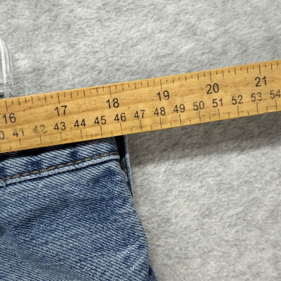 Levis 517 Bootcut Jeans Mens 36x36 Blue Denim Pants Distressed Ripped Cowboy - Picture 5 of 13